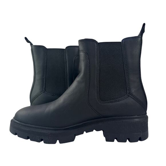 Timberland Cortina Valley Chelsea Boots Womens 9 Black Leather Lug Sole Pull On - Picture 2 of 11